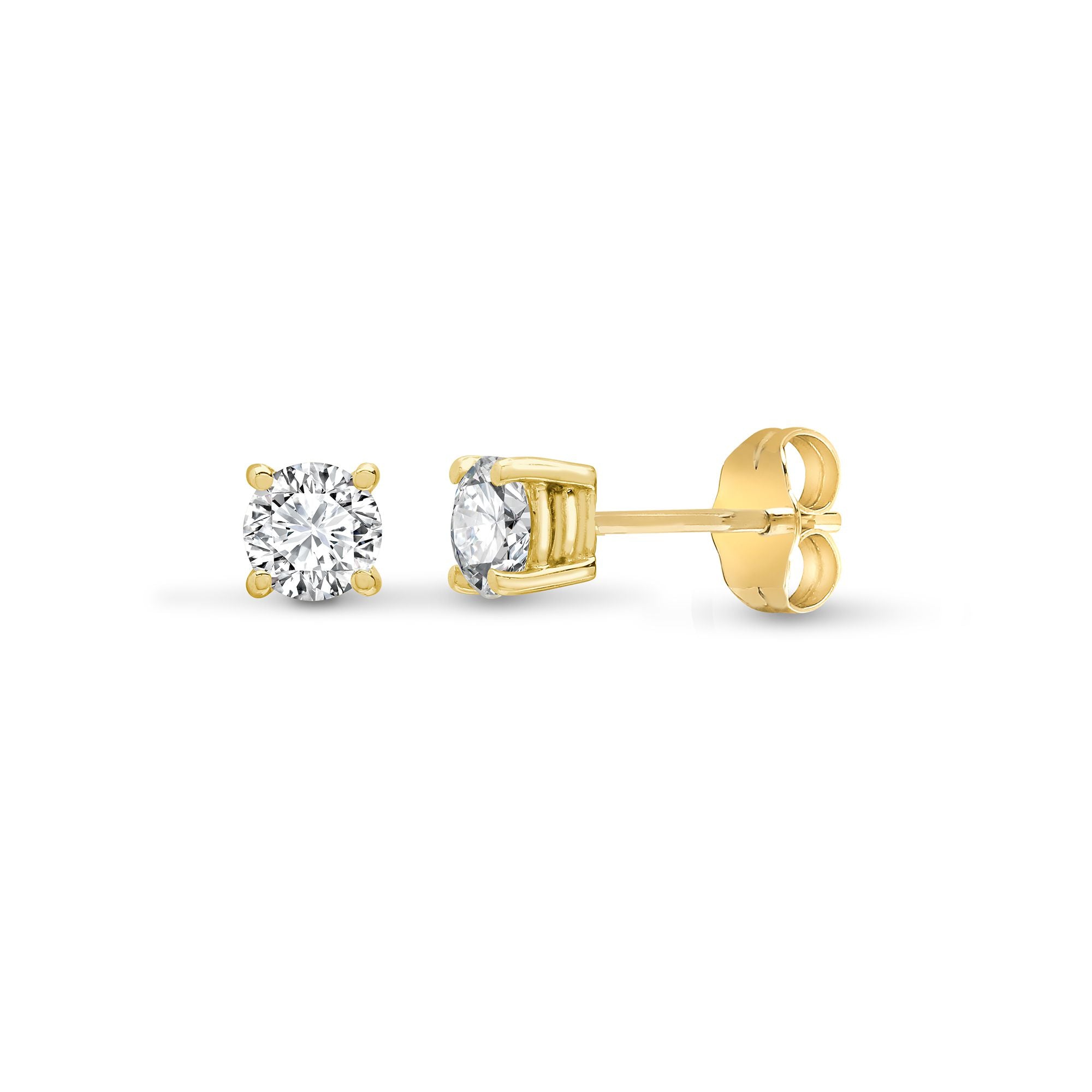 18ct Yellow Gold 20pts Claw set Earrings